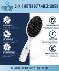 Mister Brush built-in mister nozzle close-up enabling quick refreshment.