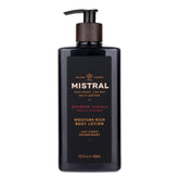 Mistral Bourbon Vanilla Body Lotion bottle showcases premium packaging for daily hydration