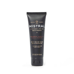Mistral Bourbon Vanilla Post Shave Balm bottle top showing premium post-shave hydration