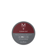 MITCH Clean Cut styling cream jar shows pliable hold for versatile hairstyles.