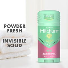 Mitchum invisible solid deodorant clear application demonstrates no residue.