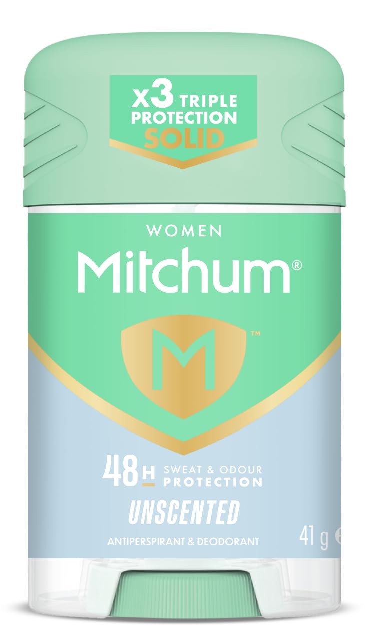 Mitchum Unscented Stick 41g—fragrance-free odour protection for daily wear