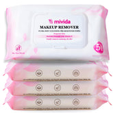 mivida hypoallergenic makeup wipes packaging top view for easy makeup removal on sensitive skin