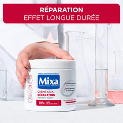 Mixa Cica Repair Cream texture close-up highlighting smoothing action