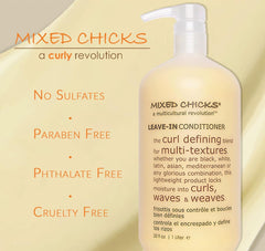 Mixed Chicks frizz-control with glossy finish enhances curl shape.