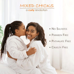 Mixed Chicks conditioner on damp curls delivers soft, manageable texture.