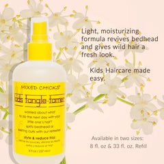 Damp curls with Mixed Chicks Tangle Tamer for frizz control