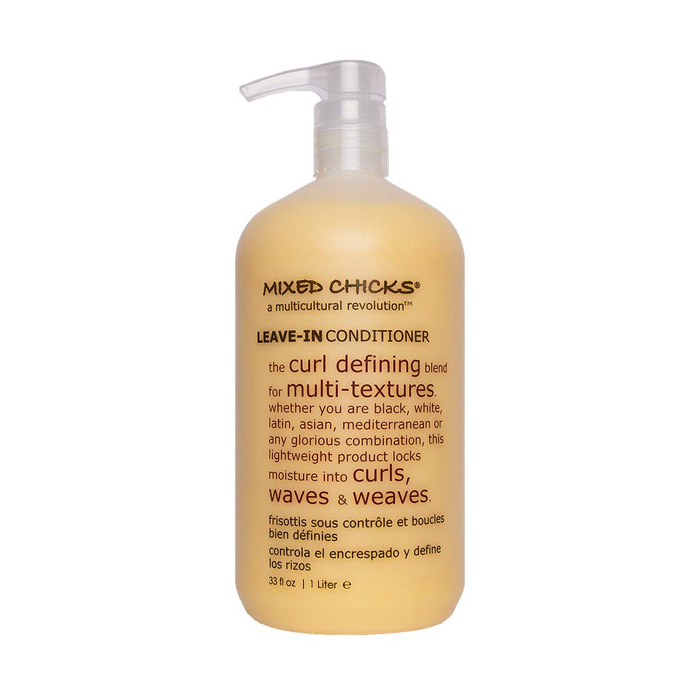 Mixed Chicks leave-in conditioner 33oz bottle delivering lightweight hydration for curls.