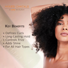 Mixed Chicks Styling Gel application demonstrates easy smoothing and shaping hair