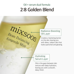 Mixsoon Bean Balancing Mist skin glow close-up with dewy finish