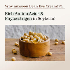 Mixsoon Bean Eye Cream swatch demonstrates rapid absorption without stickiness.