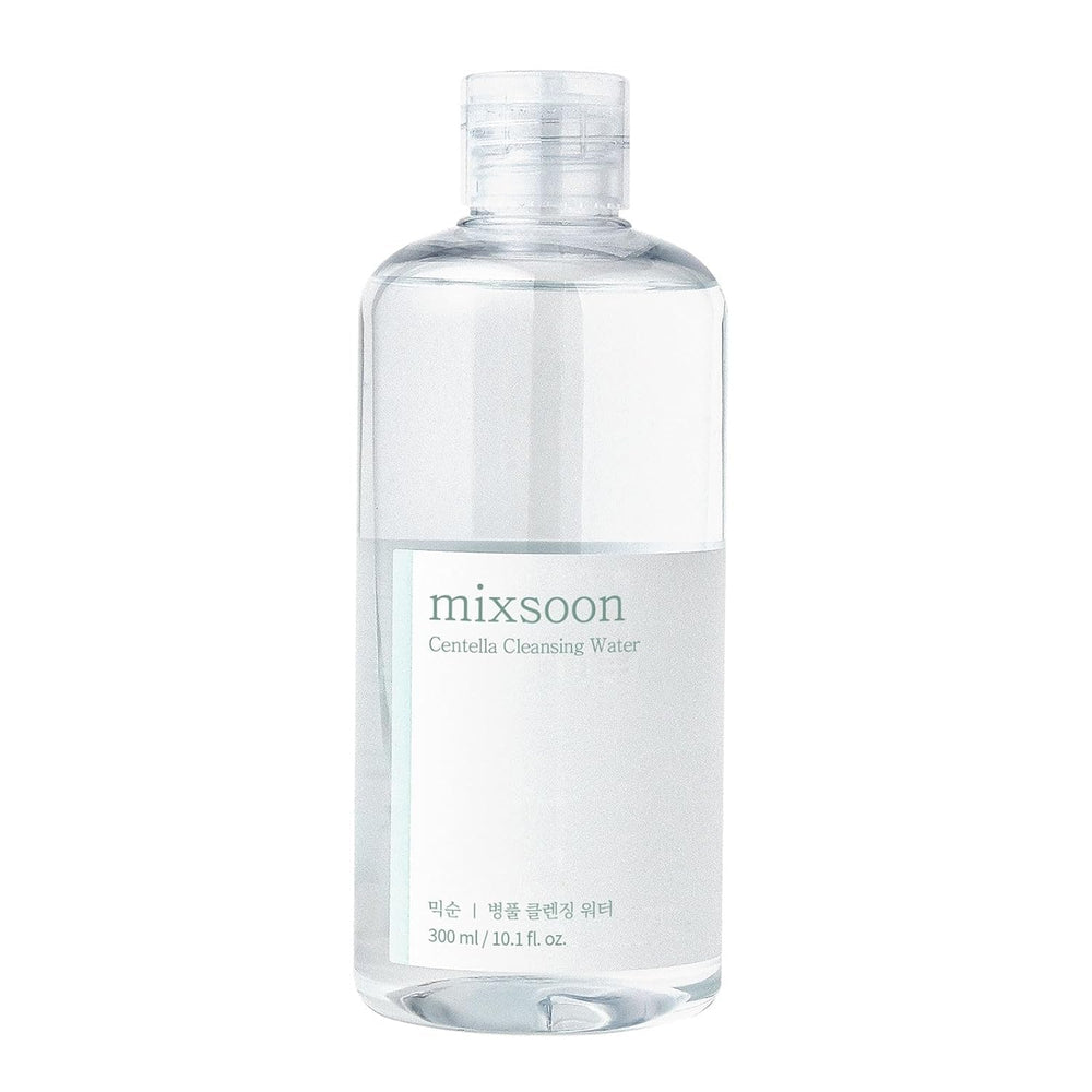 Mixsoon Centella Cleansing Water bottle showcasing gentle daily cleansing and hydration
