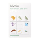 Mixsoon daily mask weekly set packaging closeup for convenient weekly routine