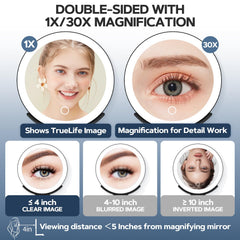 MIYADIVA double-sided lighted makeup mirror for quick daily grooming