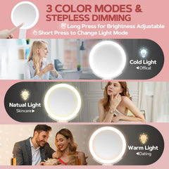 MIYADIVA lighted makeup mirror wall-hung design for versatile vanity placement