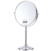 MIYADIVA magnifying mirror 20x on stand for precise makeup touch-ups.