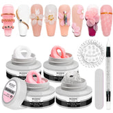 MIZHSE solid builder gel four-color-set for DIY nail extensions up to 21 days