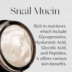 MIZON snail mucin filtrate closeup image highlights nourishing property.