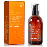 MIZON Snail Repair Intensive Essence bottle demonstrates easy hydration for daily skin care.