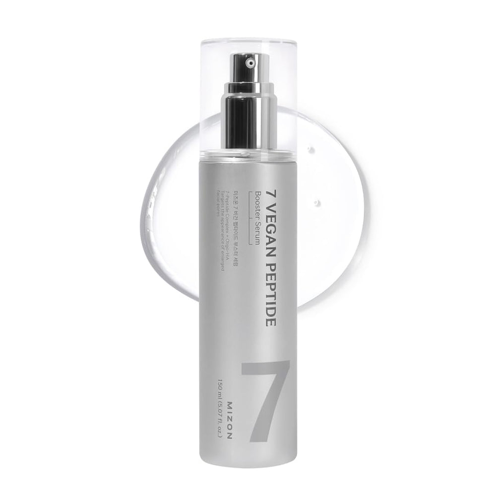 MIZON 7-Peptide Booster Serum bottle with dropper for deep hydration and firming.