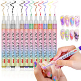 MKNZOME 12-color nail art pens set close-up showing vibrant pigments for DIY nails