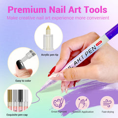 MKNZOME precision tip nail art pen close-up shows ultra-fine control