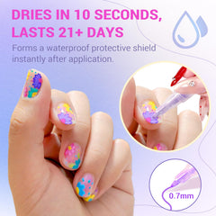 MKNZOME waterproof nail art pen demonstrates durable color on nails