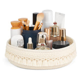 Mkono makeup perfume holder macrame tassels adds boho charm and keeps cosmetics organized.