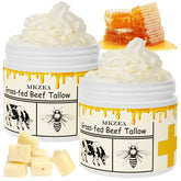 mkzea beef tallow face cream jar demonstrates whipped texture for gentle facial moisture