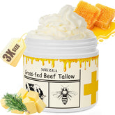 mkzea beef-tallow-jar-closeup shows whipped texture for daily hydration.