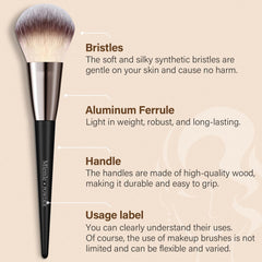 Mlemle 21 brushes with beginner-friendly labels for easy makeup application