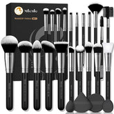 Brochas Mlemle profesional para base y sombras, acabado suave.