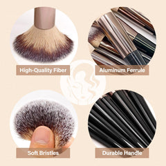 Mlemle soft synthetic nylon bristles providing smooth powder application