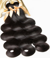 MLIP Raw Indian hair bundles 16-inch body wave showing silky texture for everyday wear.