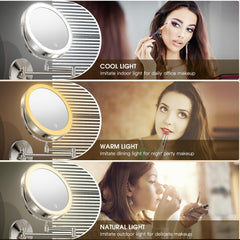 MNIENT double-sided 1x-10x magnification mirror showing detailed brow shaping.