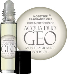MOBETTER FRAGRANCE OILS Acqua Duo Geo, frasco elegante para uso diario.