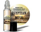 MoBetter Fragrance Oils Egyptian Musk roll-on cap and glass bottle for travel-friendly, long-lasting scent