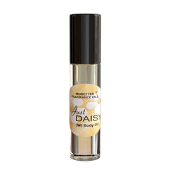 MOBETTER Just Daisy body oil roll-on closeup for on the go fragrance