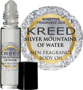 MOBETTER Fragrance Oils Kreed Silver Mountains of Water roll-on bottle front for travel-ready scent