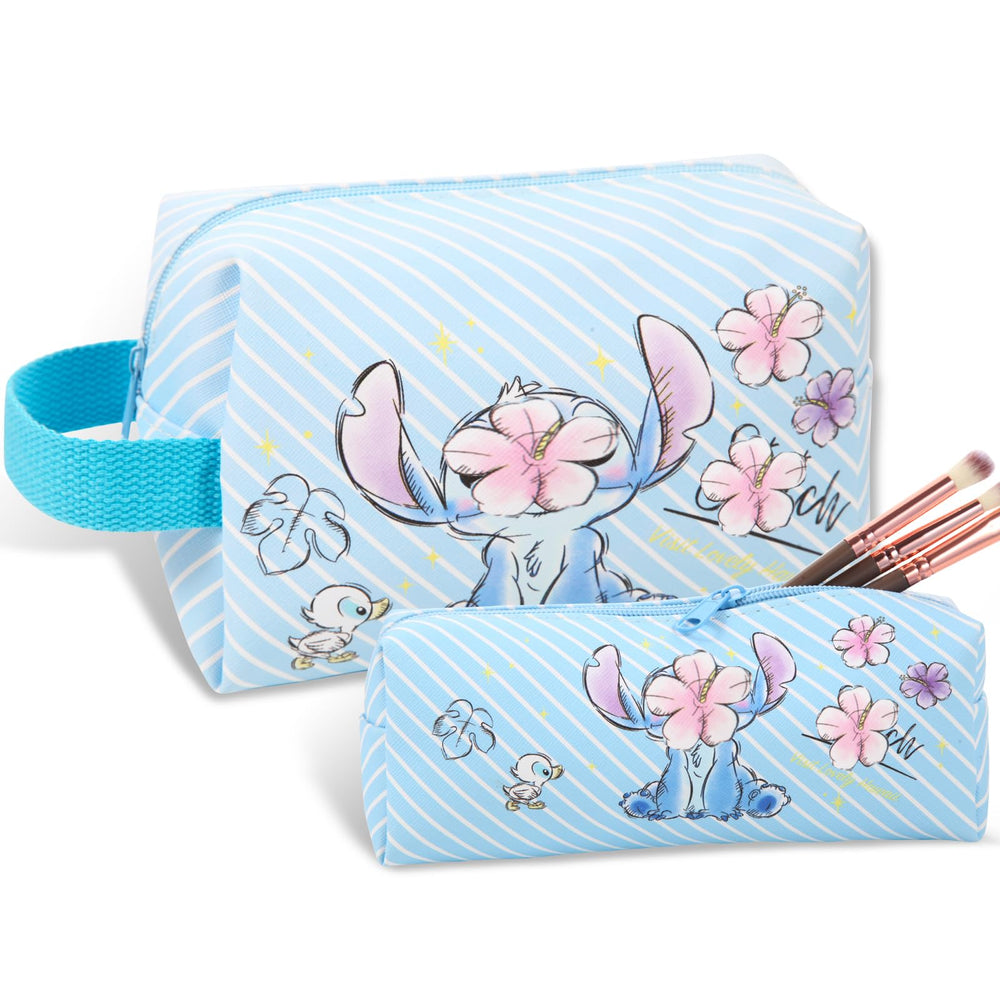 MOBRWUVS bolsa cosmética de viaje con gran capacidad para maquillaje básico.