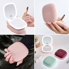 Mocado 4-inch compact mirror USB rechargeable for on-the-go touchups