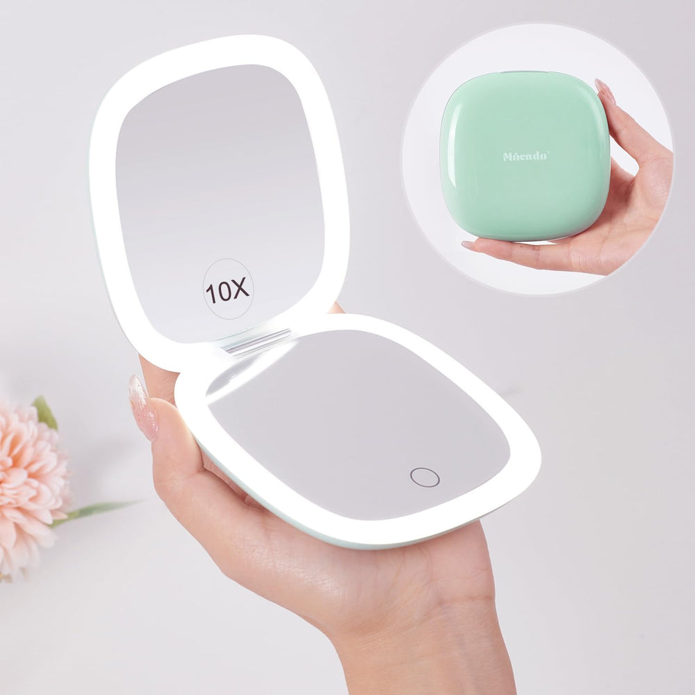 Mocado compact LED travel mirror front view for on-the-go makeup checks