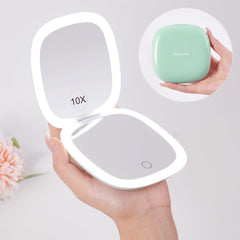 Mocado compact LED travel mirror front view for on-the-go makeup checks
