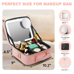 Mocado pink makeup bag interior shows durable synthetic leather and waterproof design.