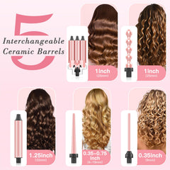 MOCEMTRY 1-inch crimper barrel close-up showcases textured waves.