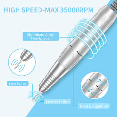 MOCOWIND nail drill LCD display helps track speed and direction easily.