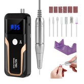 MOCOWIND portable nail drill 35000rpm for precise acrylic shaping during manicure.