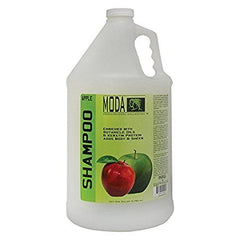 MODA Apple Shampoo bottle highlights deep cleansing for all hair types with moisture and shine