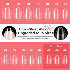 Modelones 15-sizes extra-short tips offer precise fit for short nails