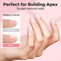 Modelones acid-free primer bonding image showing strong layer between natural nail and gel.